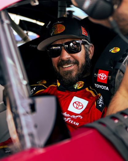 truex smiles in his car