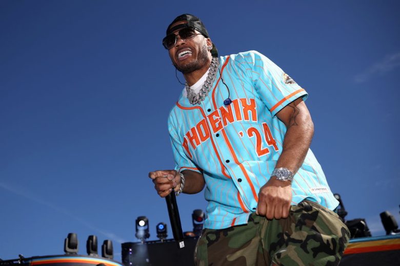 Nelly performs at Phoenix Raceway.