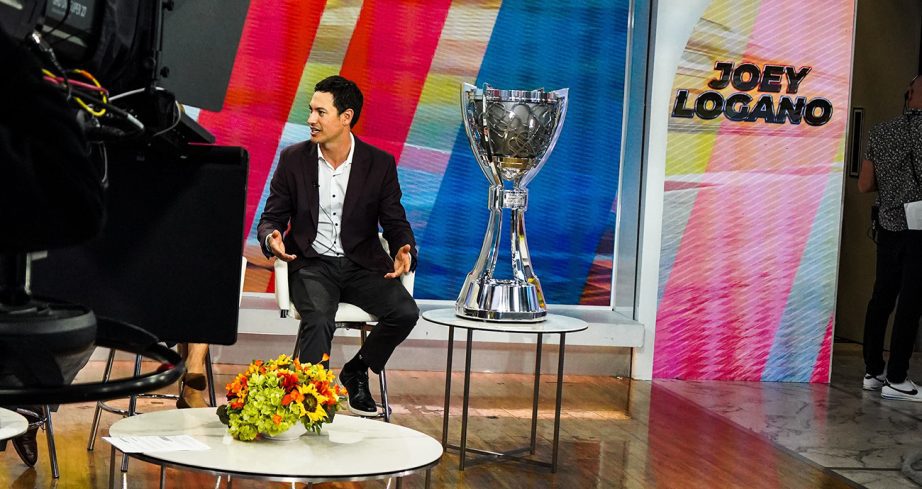 Joey Logano talks while on the TODAY show.
