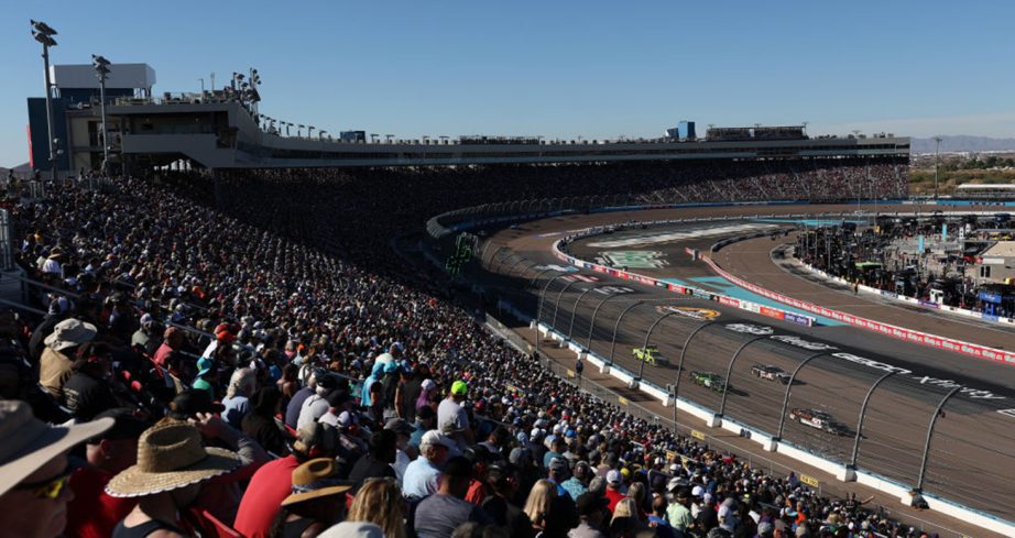 A general view of Phoenix Raceway from the grandstands.