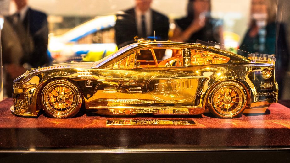 A general view of the Goodyear gold car.