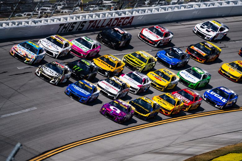 A general view of racing at Talladega.