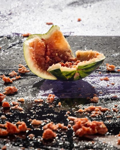 Leftover watermelon remains after Ross Chastain's NASCAR Craftsman Truck Series win at Darlington Raceway.