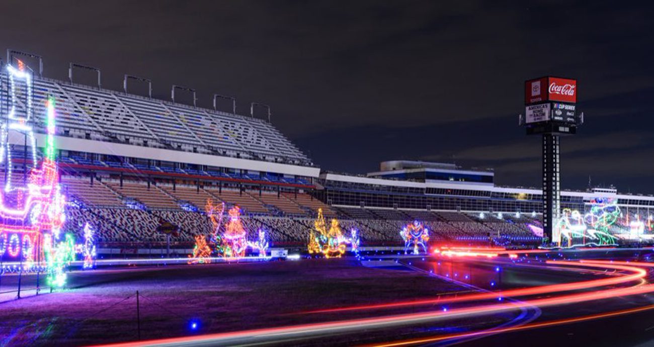 Holiday lights on display at tracks in 2024 NASCAR
