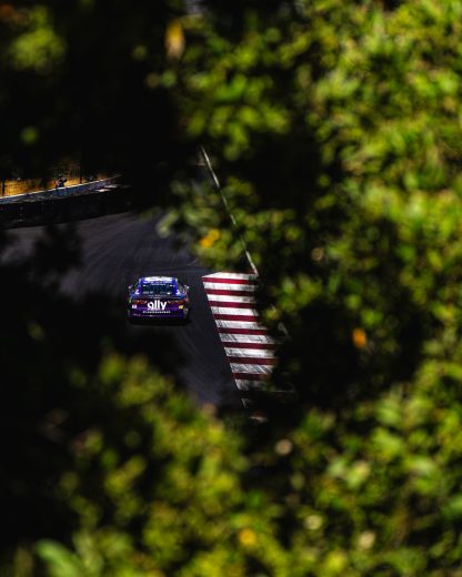 A general view of Alex Bowman's No. 48 Chevrolet through the brush at Sonoma Raceway.