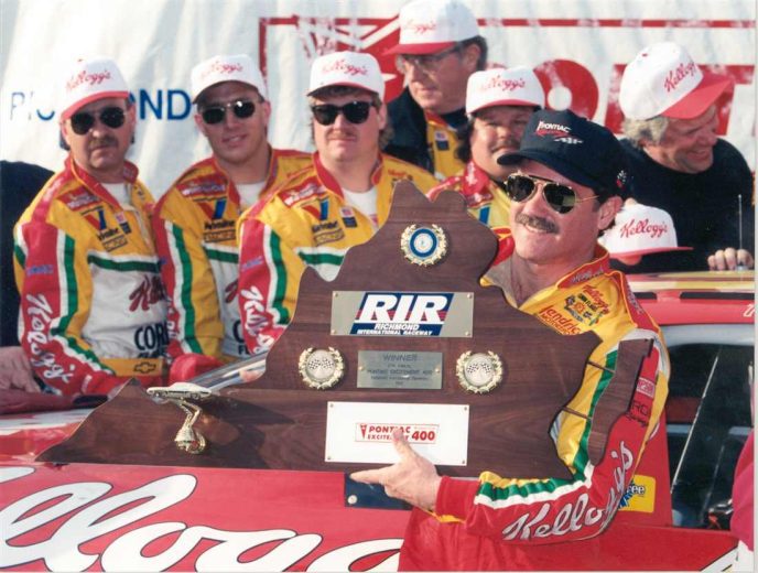 Terry Labonte celebrates in Victory Lane at Richmond.