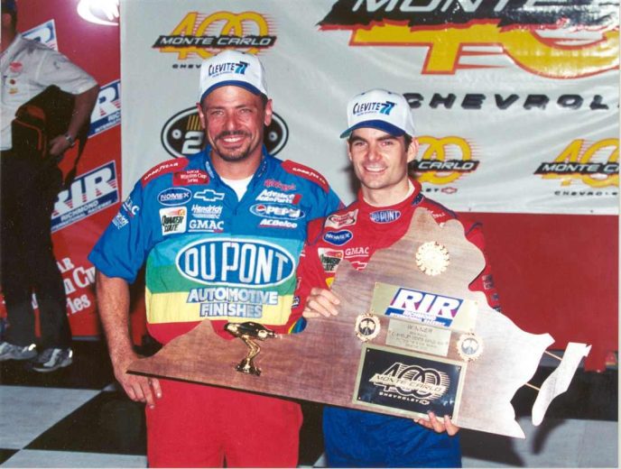 Jeff Gordon celebrates in Victory Lane at Richmond.