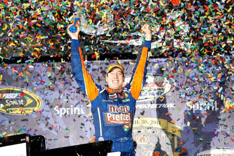Kyle Busch celebrates in Victory Lane at Richmond.