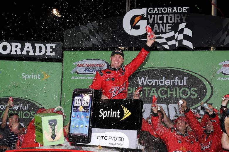 Kevin Harvick celebrates in Victory Lane at Richmond.