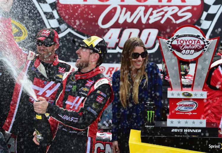 Kurt Busch celebrates in Victory Lane at Richmond.