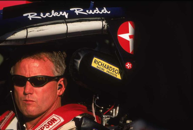Ricky Rudd sits in his car.