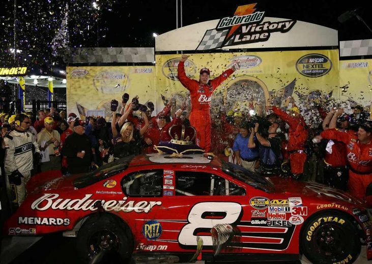 Dale Earnhardt Jr. celebrates in Victory Lane at Richmond.