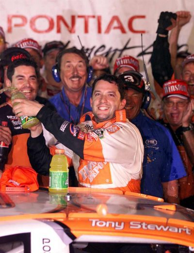 Tony Stewart celebrates in Victory Lane at Richmond.