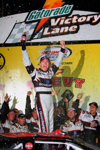 Kevin Harvick celebrates in Victory Lane at Richmond.