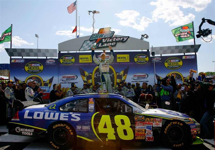 Jimmie Johnson celebrates in Victory Lane at Richmond.