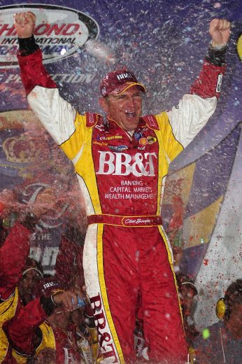 Clint Bowyer celebrates in Victory Lane at Richmond.