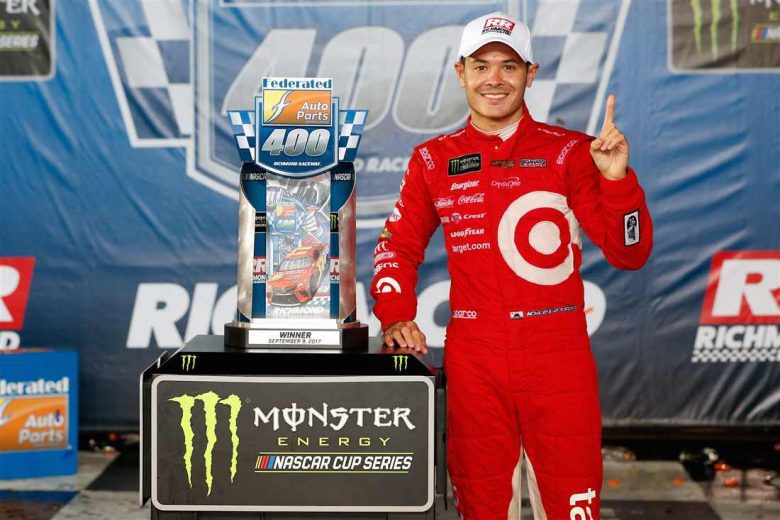 Kyle Larson celebrates in Victory Lane at Richmond.