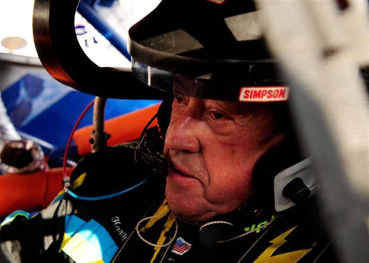 Harry Gant sits in his car.