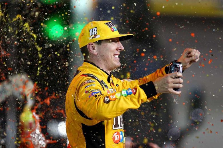 Kyle Busch celebrates in Victory Lane at Richmond.