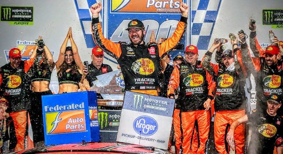 Martin Truex Jr. celebrates in Victory Lane at Richmond.