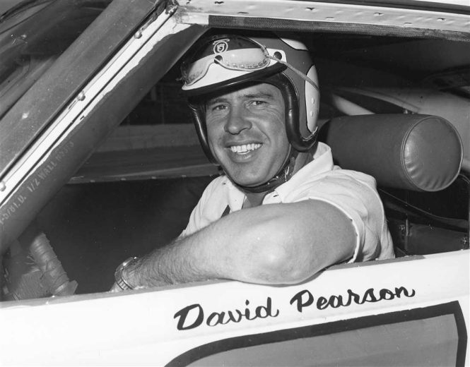 David Pearson sits in his car.
