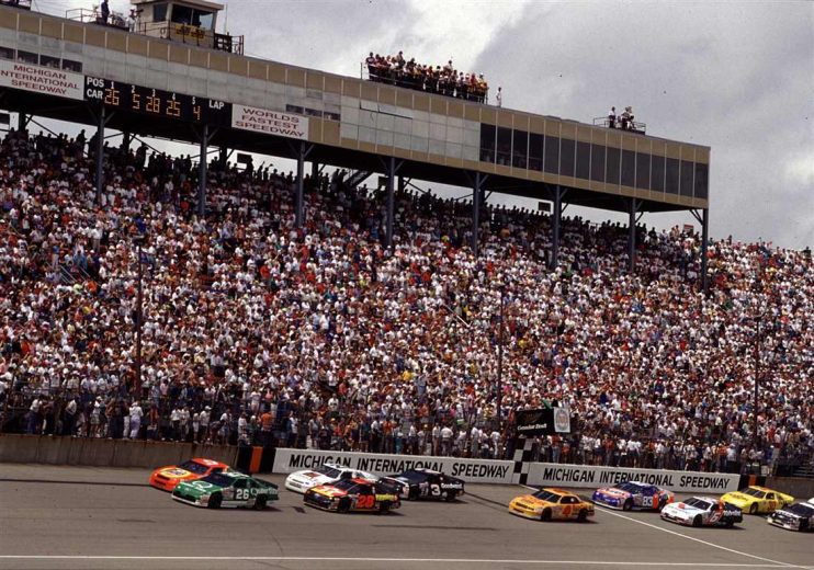 A general view of racing at Michigan.