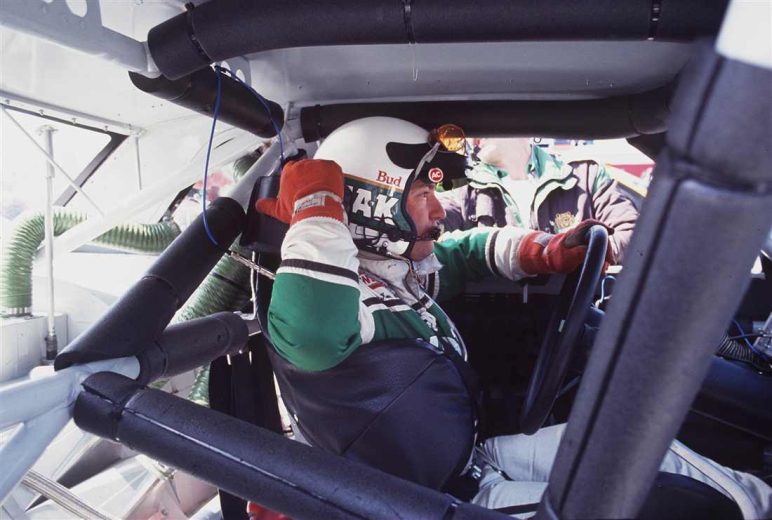 Harry Gant sits in his car.