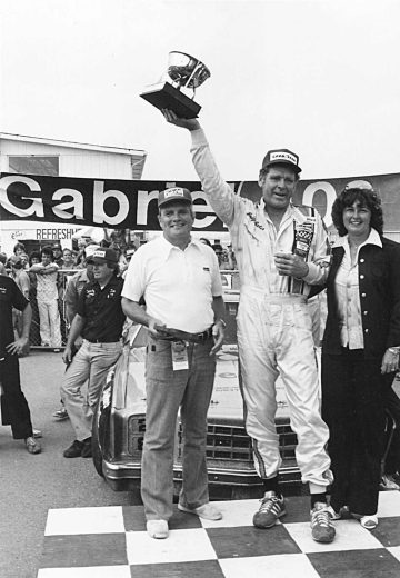 Buddy Baker celebrates in Victory Lane.