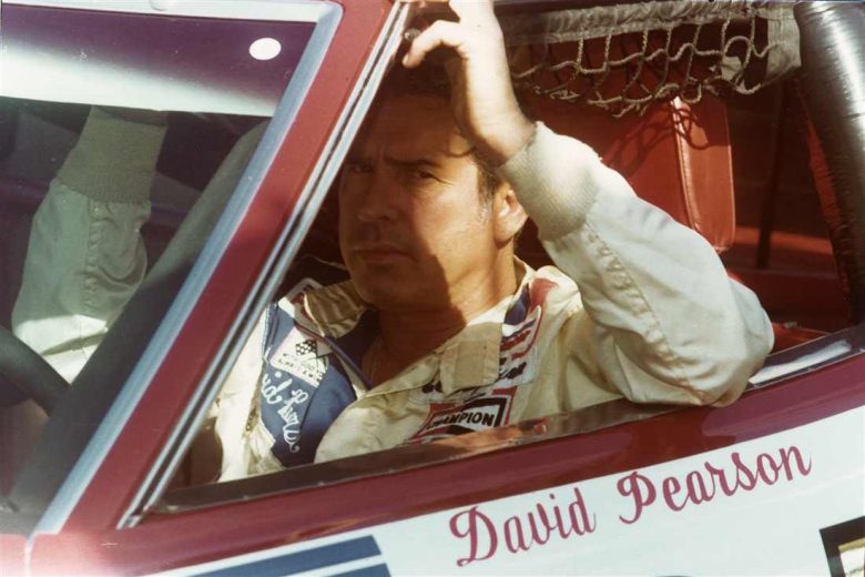 David Pearson sits in his car.
