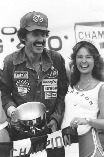 Richard Petty celebrates in Victory Lane.
