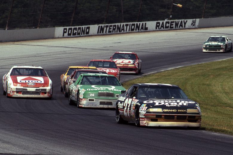 NASCAR Cup cars racing at Pocono