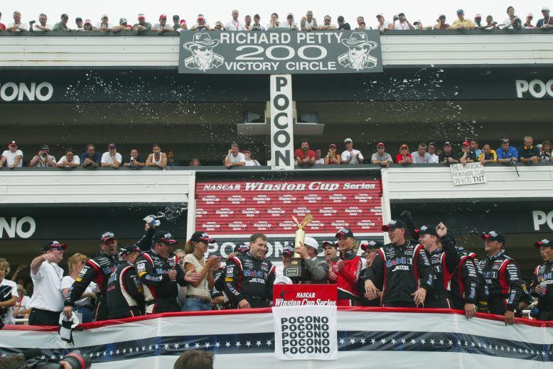 Ryan Newman celebrates in Victory Lane at Pocono.