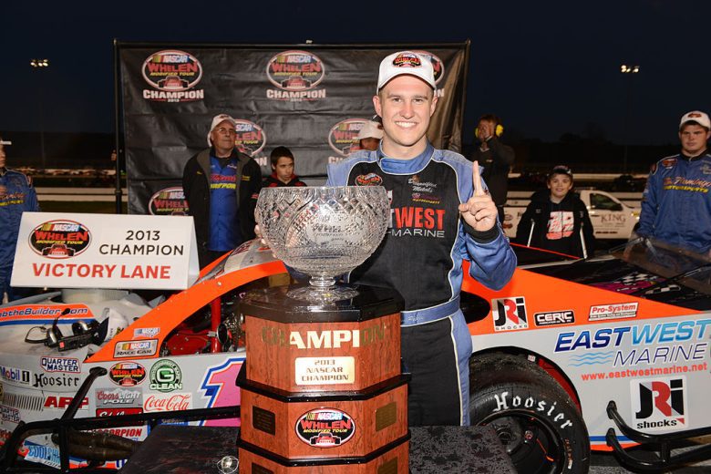 Ryan Preece celebrates in Victory Lane.