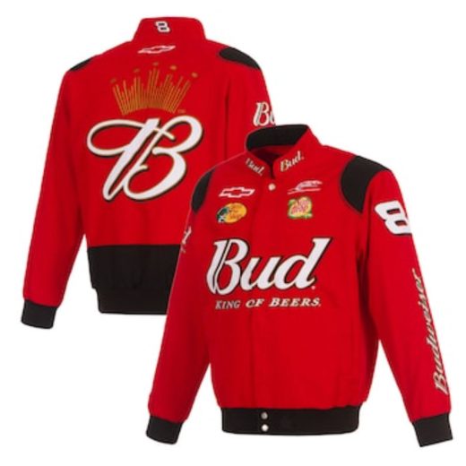 Men's Dale Earnhardt Jr. JH Design Red Budweiser Full-Snap Twill Jacket