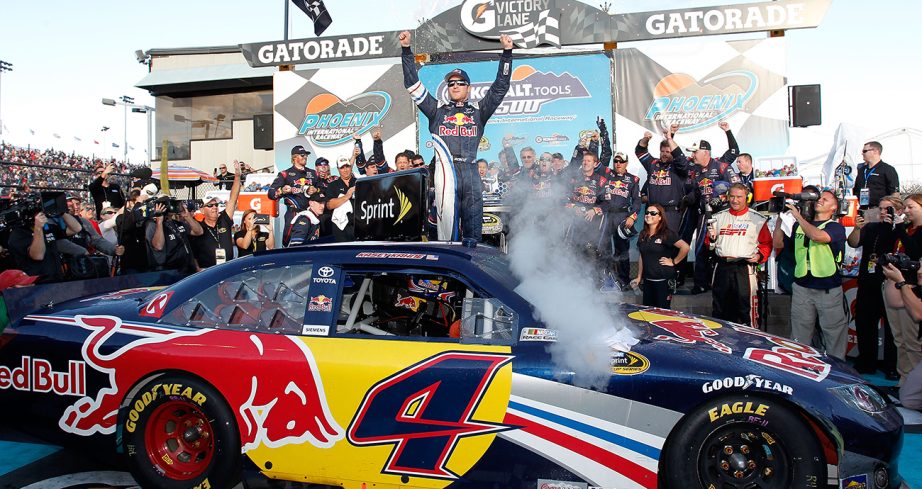Kasey Kahne celebrates in Victory Lane at Phoenix Raceway.