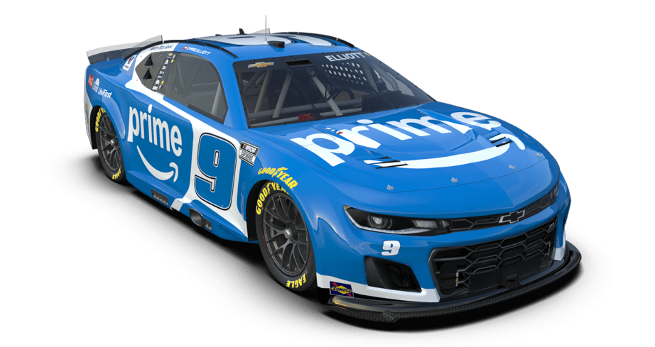 A rendering of Chase Elliott's No. 9 Prime Video Chevrolet for 2025.