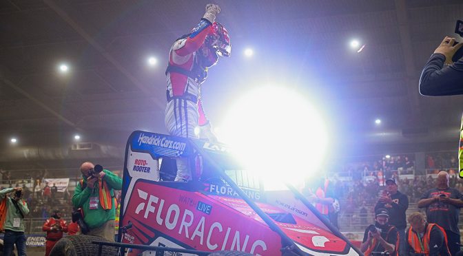 Featured Image for Kyle Larson wins third Chili Bowl with flag-to-flag run in Tulsa