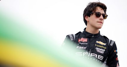 Andres Perez de Lara looks on during practice for the NASCAR Craftsman Truck Series.