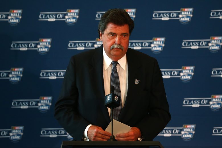 Mike Helton talks at 2015 Hall of Fame ceremony.