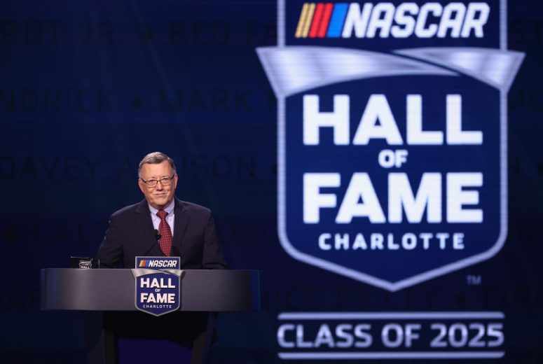 Ralph Moody's son speaks at the NASCAR Hall of Fame.