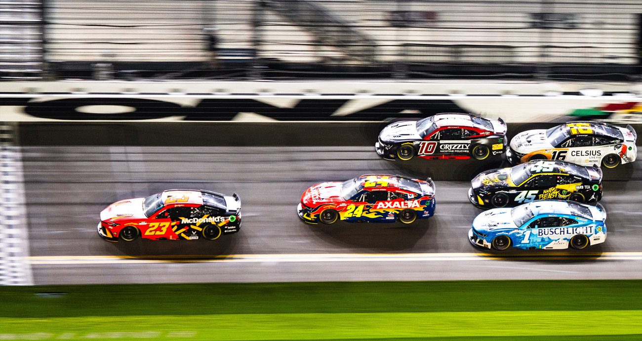 Bubba Wallace wins the first Duel at Daytona in 2025.