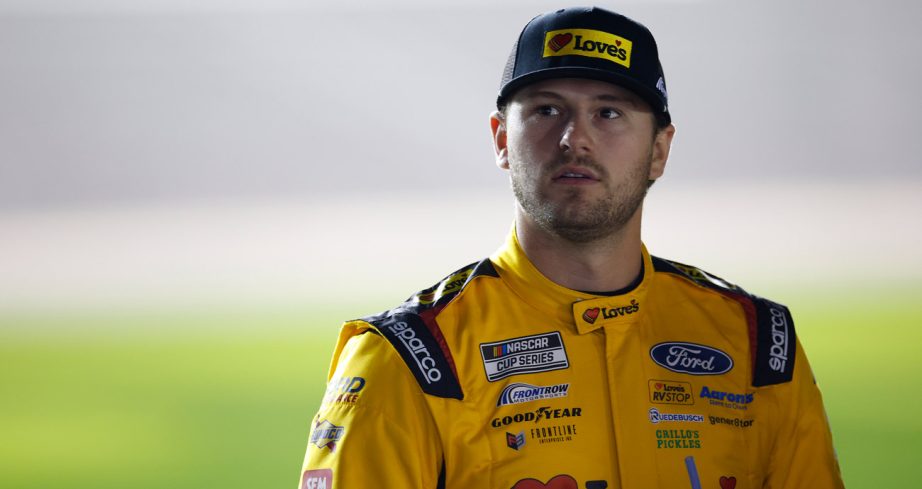 Todd Gilliland looks on before a NASCAR Cup Series race.