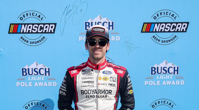 Featured image for Ryan Blaney speeds to Busch Light Pole Award at Atlanta