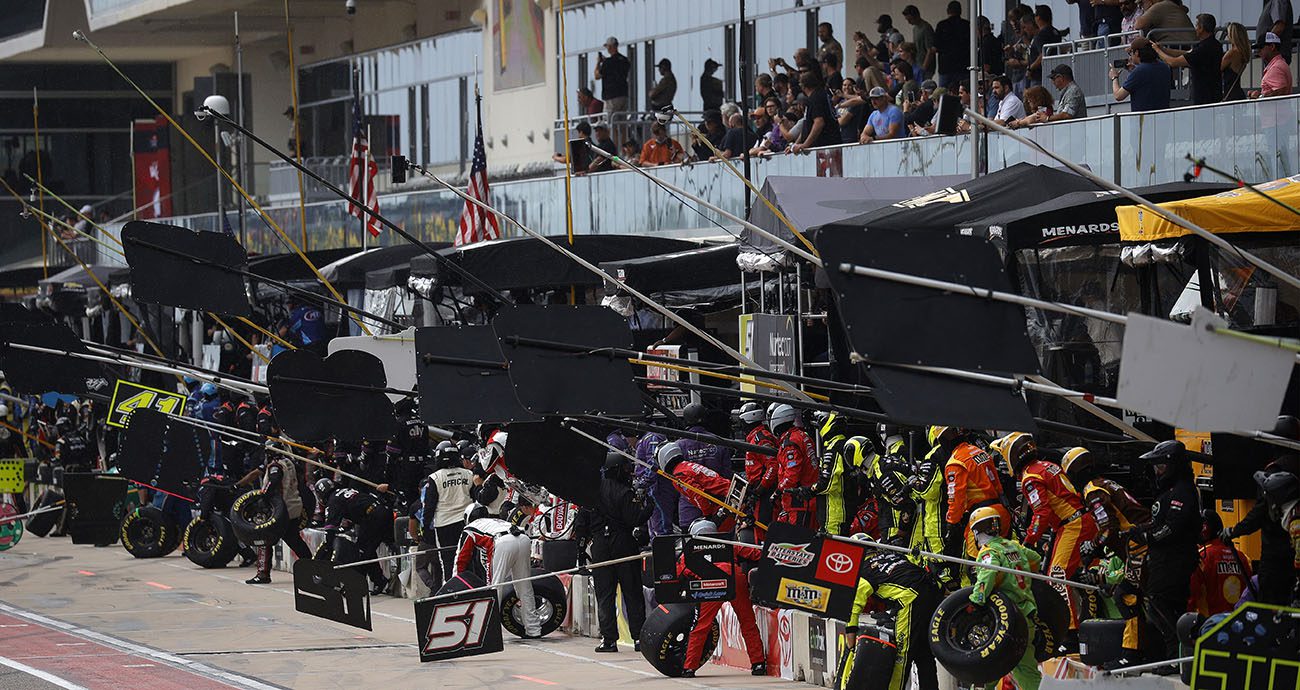 View of pit road at Circuit of the Americas. 