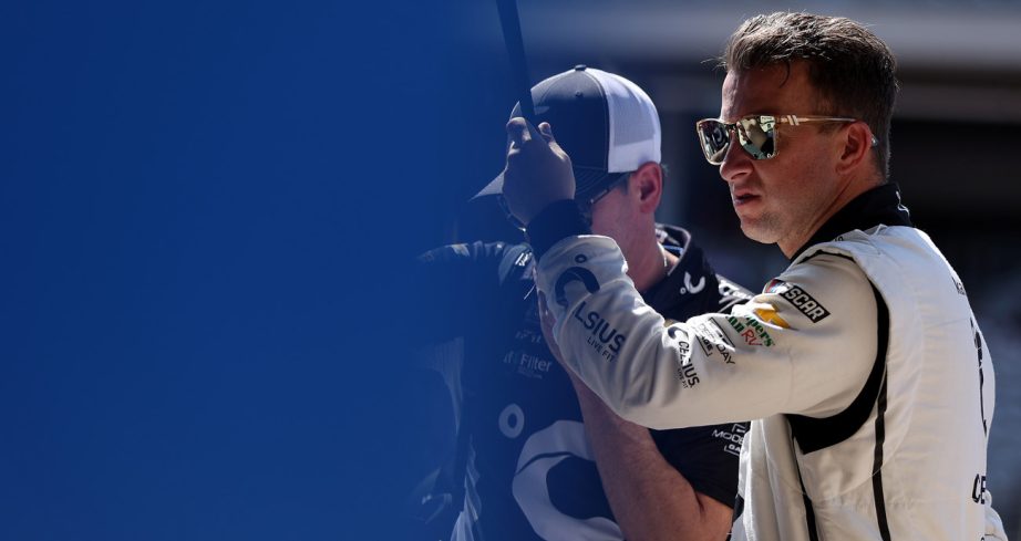 AJ Allmendinger looks on from pit road.