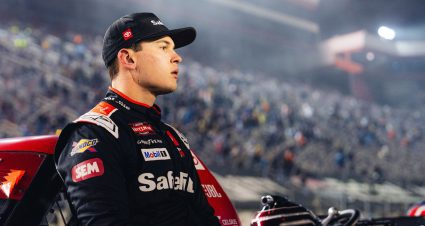 Corey Heim looks on after a NASCAR Craftsman Truck Series race at Bristol.