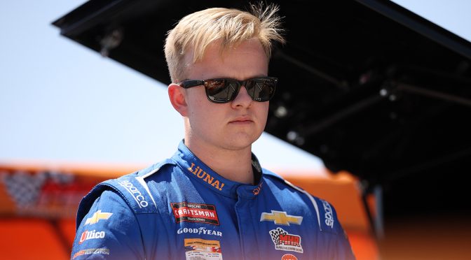 Featured image for Tyler Ankrum snaps 130-race winless streak in Truck Series at Rockingham
