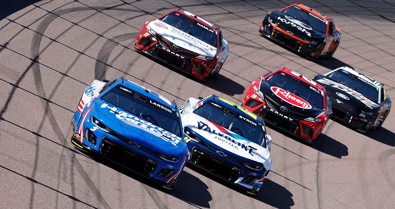 cars race on the track