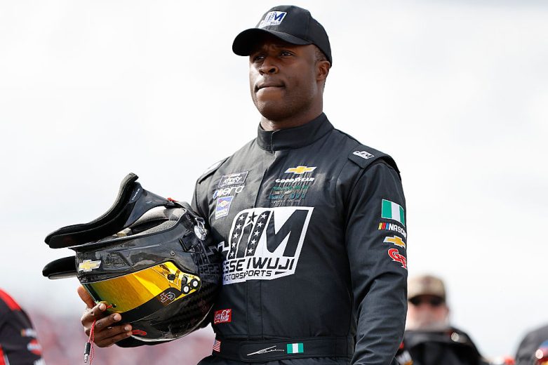 Jesse Iwuji looks on at Talladega.