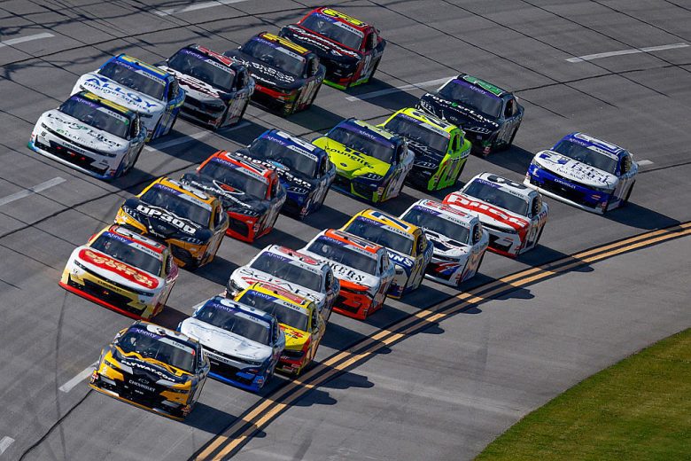 A general view of racing at Talladega.